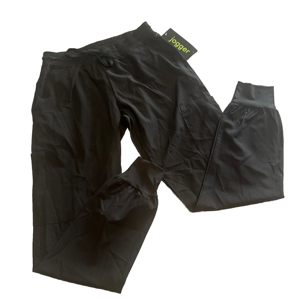 Women's GT Performance BLACK Jogger Yoga‎ Waist Scrub Pant Pockets Sz Small NWT